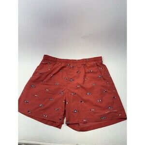 Columbia PFG Swim Trunks Mens L Red Fish Print Omni-Shade Lined Shorts